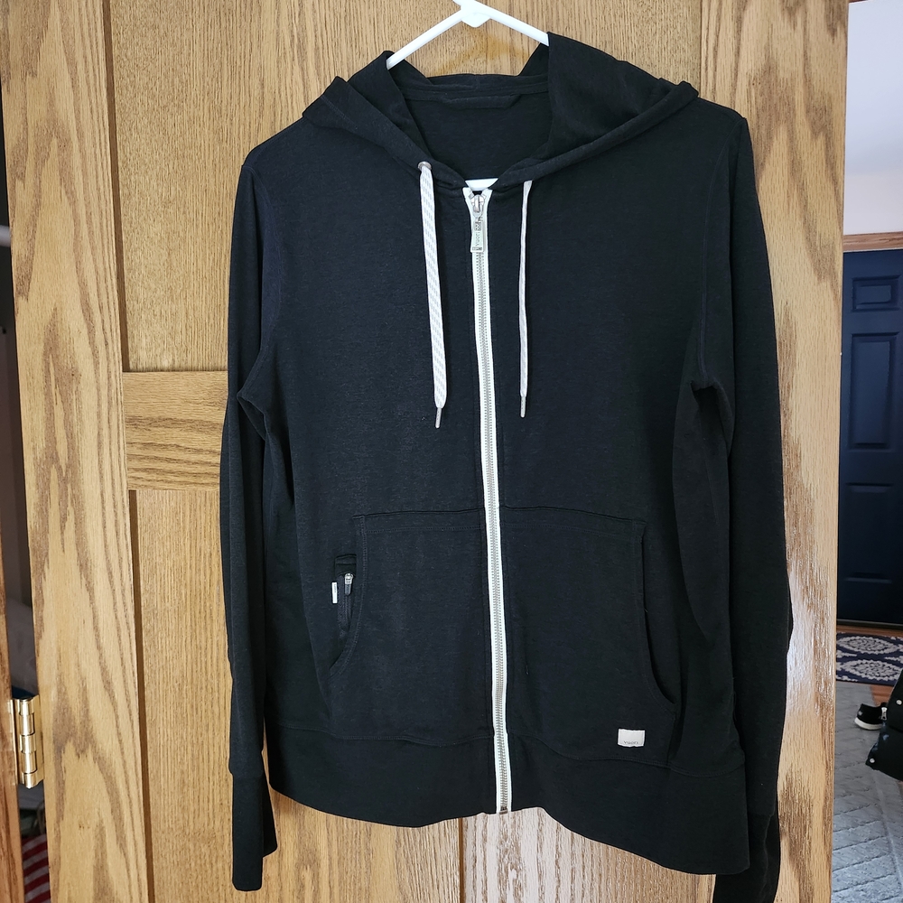 Vuori Black Hoodie with Zipper Pocket